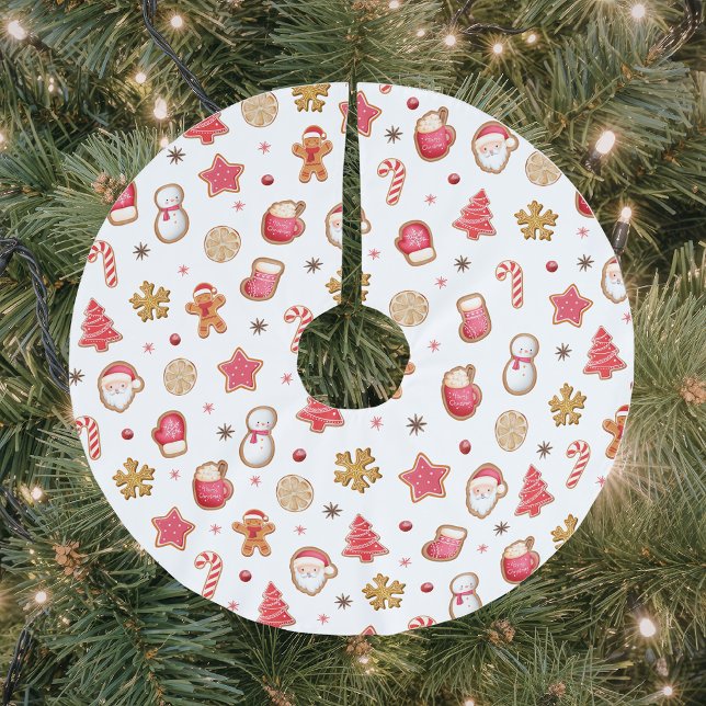 Süßer Lebkuchen-Weihnachtskekse Polyester Weihnachtsbaumdecke (Von Creator hochgeladen)