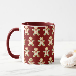 Süßer Lebkuchenjunge beim Kaffeetrinken Tasse