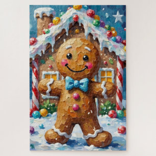 Süßer Lebkuchenmann Fröhliche Weihnachtsplätzchen- Puzzle