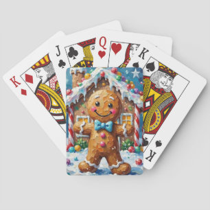Süßer Lebkuchenmann Fröhliche Weihnachtsplätzchen- Spielkarten