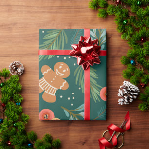 Süßer Lebkuchenmann-Junge-Weihnachten-Land-Süß Geschenkpapier
