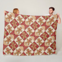 Süßer Lebkuchenmann-Patchwork-Muster-Stil