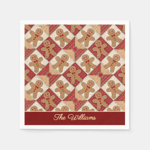 Süßer Lebkuchenmann-Patchwork-Muster-Stil Serviette