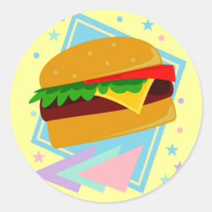 Süßer leckerer Burger Runder Aufkleber