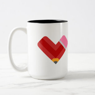 Süßer Lehrer-Herz-Bleistift Zweifarbige Tasse