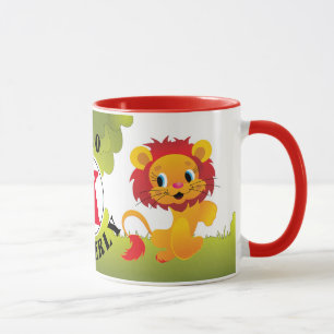 Süßer LEO-Löwe mit individuellem Monogramm & Namen Tasse