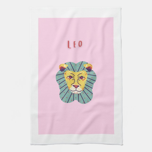 Süßer Leo, Sternzeichen, Sternzeichen Druck Geschirrtuch (Vertikal)