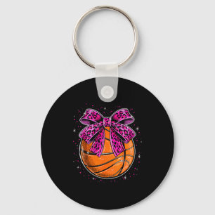 Süßer Leopard Basketball rosa Bogen Frauen Mädchen Schlüsselanhänger