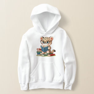 Süßer Leopard beim Lesen Hoodie