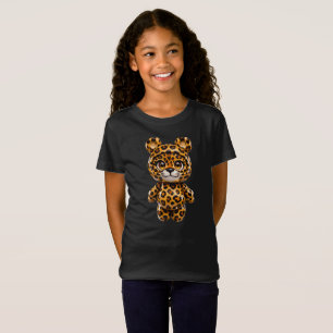 Süßer Leopard Chibi-Tier Dschungel-Charakter T-Shirt