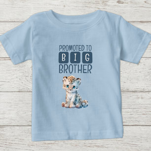 Süßer Leopard großer Bruder blau Baby T-shirt