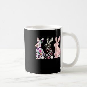 Süßer Leopard Karo Blumen Blumen Happy Osterhase Kaffeetasse