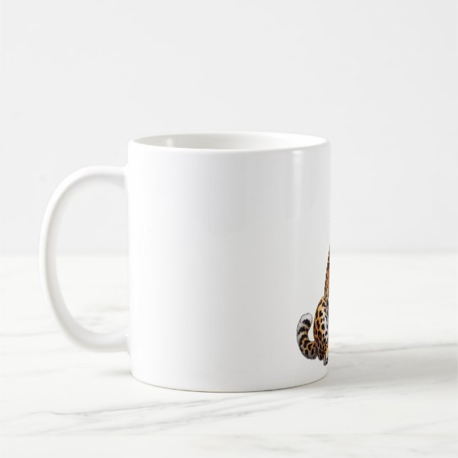 Süßer Leopard mit Herz-Sonnenbrille und Eiscafé-Gu Kaffeetasse (Links)