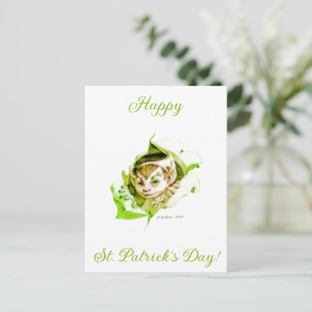 Süßer Leprechaun St. Patrick's Day  Postkarte (Stehend Vorderseite)