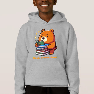 Süßer lesender Bär mit Büchern Kawaii Hoodie