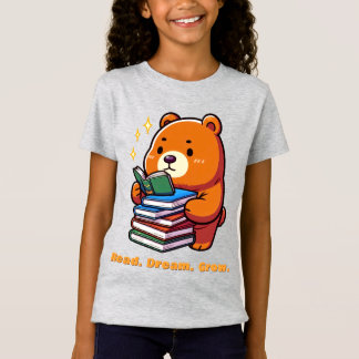 Süßer lesender Bär mit Büchern Kawaii T-Shirt