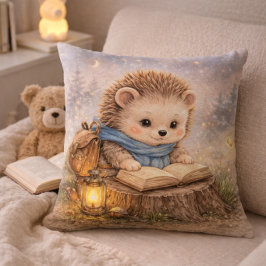 Süßer lesender Igel für Kinderzimmer & Babyzimmer Kissen