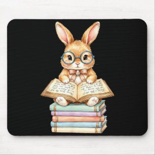 Süßer lesender Osterhase Bücherleser Lehrerin Mousepad