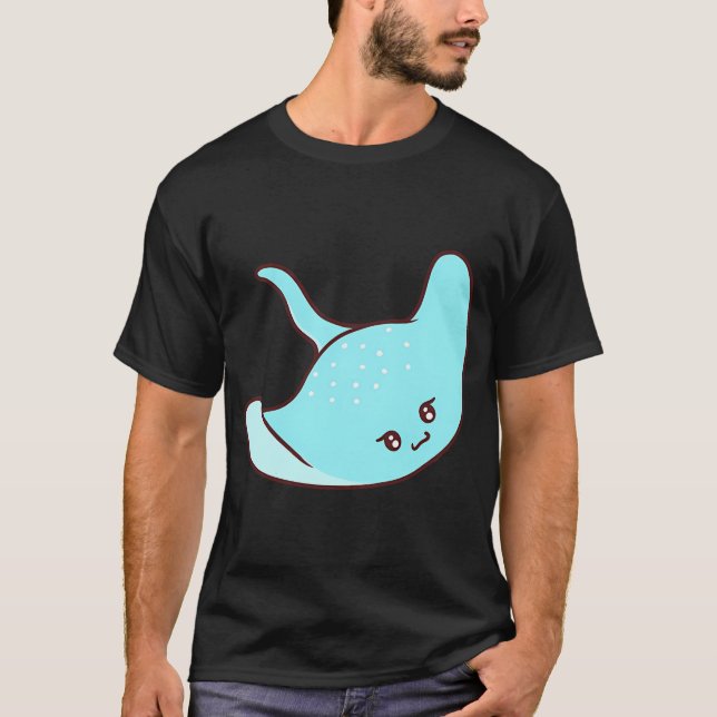 Süßer leuchtend blauer Stachelrochen T-Shirt (Vorderseite)