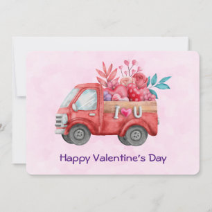 Süßer Liebes-LKW mit Valentinstags-Geschenken Feiertagskarte