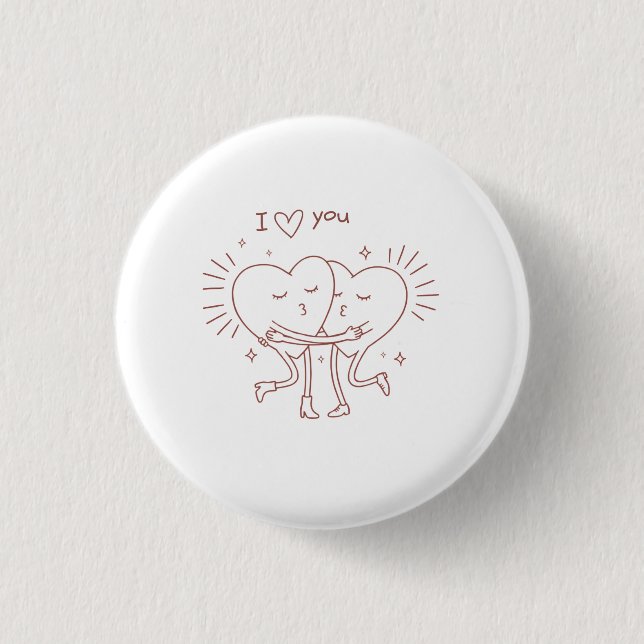 Süßer Liebesherz-Accessoire-Pin Button (Vorderseite)