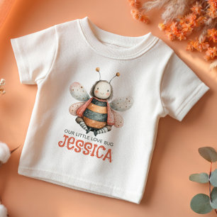 Süßer Liebeskäfer Wasserfarbe Hummel Baby Name T-shirt
