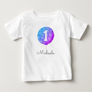 Süßer lila Baby Mädchen Ballon 1. Geburtstag Toddl T-shirt