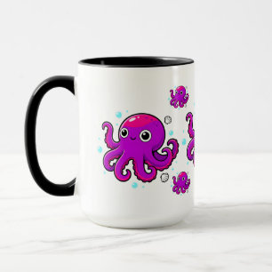 Süßer lila Cartoon-Oktopus Ozean Meereslebewesen Tasse