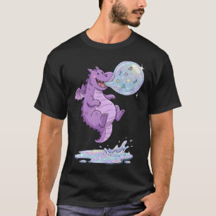 Süßer lila Drache, der Blasen bläst T-Shirt