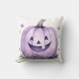 Süßer lila Kürbis Halloween Kissen