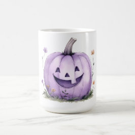 Süßer lila Kürbis Halloween-Wasserfarbe Kaffeetasse