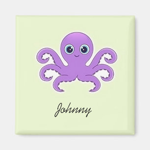 Süßer lila Oktopus grün Magnet