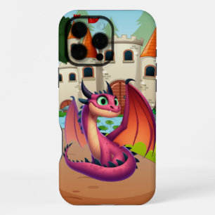 Süßer lila/roter Cartoon-Drache iPhone 16 Pro Max Hülle
