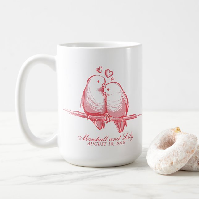 Süßer LovebirdsValentine, der klassische Tasse (Mit Donut)