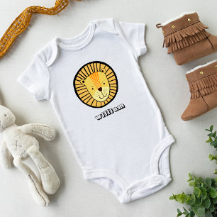 Süßer Löwe personalisierter Name Baby Strampler