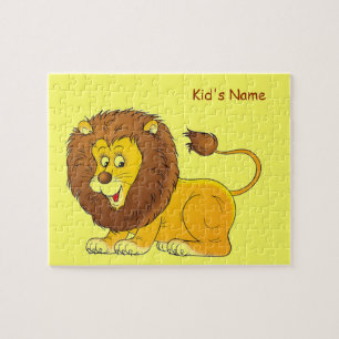 Süßer Löwe Personalisierter Name Kinder Puzzle