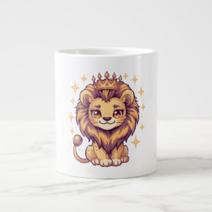 Süßer Löwenkönig [Produktname] Lustiges Tiergesche Jumbo-Tasse