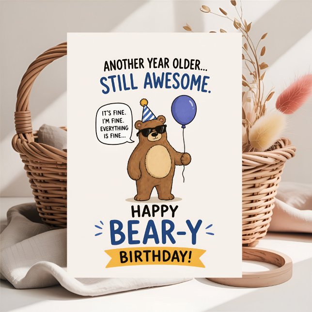 Süßer lustiger Bär Geburtstag Karte (Von Creator hochgeladen)