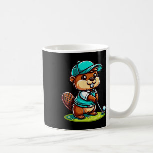 Süßer lustiger Biber Golf Golfer Sport Ball Schwun Kaffeetasse