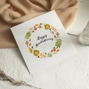 Süßer lustiger Herbstkranz Frohe Thanksgiving-Kart