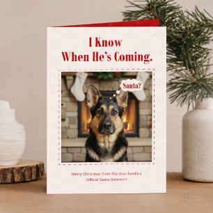 Süßer lustiger Hund Weihnachten Santa Detektiv