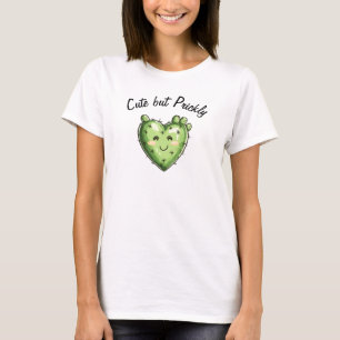 Süßer lustiger Kaktus Herz Valentinstag  T-Shirt