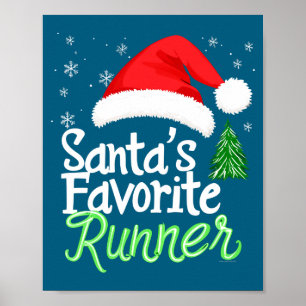 Süßer lustiger Lieblingsläufer des Weihnachtsmanns Poster