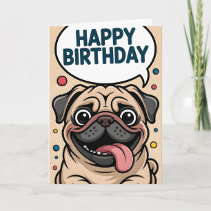 Süßer lustiger Mops-Hund Alles Gute zum Geburtstag Karte