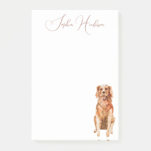 Süßer Lustiger Personalisierter Golden Retriever Post-it Klebezettel