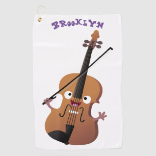 Süßer lustiger Violinmusik-Cartoon-Charakter Golfhandtuch