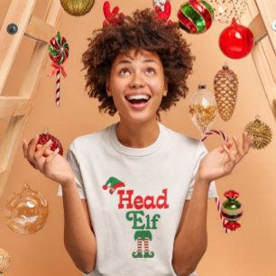 Süßer lustiger Weihnachts-Feiertags-Chef-Elf Tri-Blend Shirt