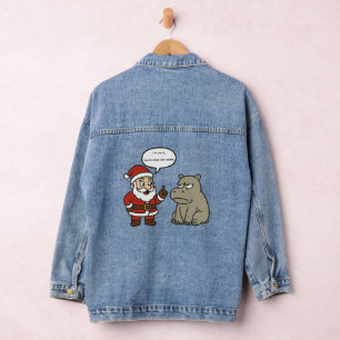 süßer, lustiger Weihnachtsmann und Nilpferd Weihna Jeansjacke