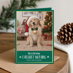 Süßer lustiger Welpen-Weihnachtsmann-Hut-Hund-Weih Feiertagskarte