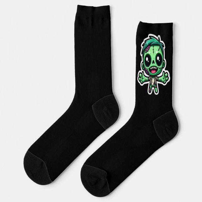 süßer lustiger Zombie Socken (Linkes Detail)